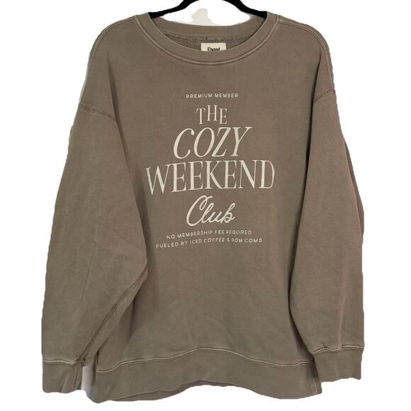Elwood Sweaters - Elwood Sweatshirt Brown Crewneck Pullover Organic Cotton Cozy Weekend Club Med